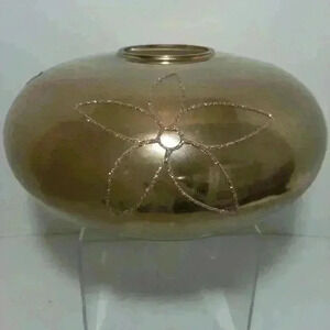 Gold Mercury Glass  Ombre Console Dish. Elegant Gold Flower